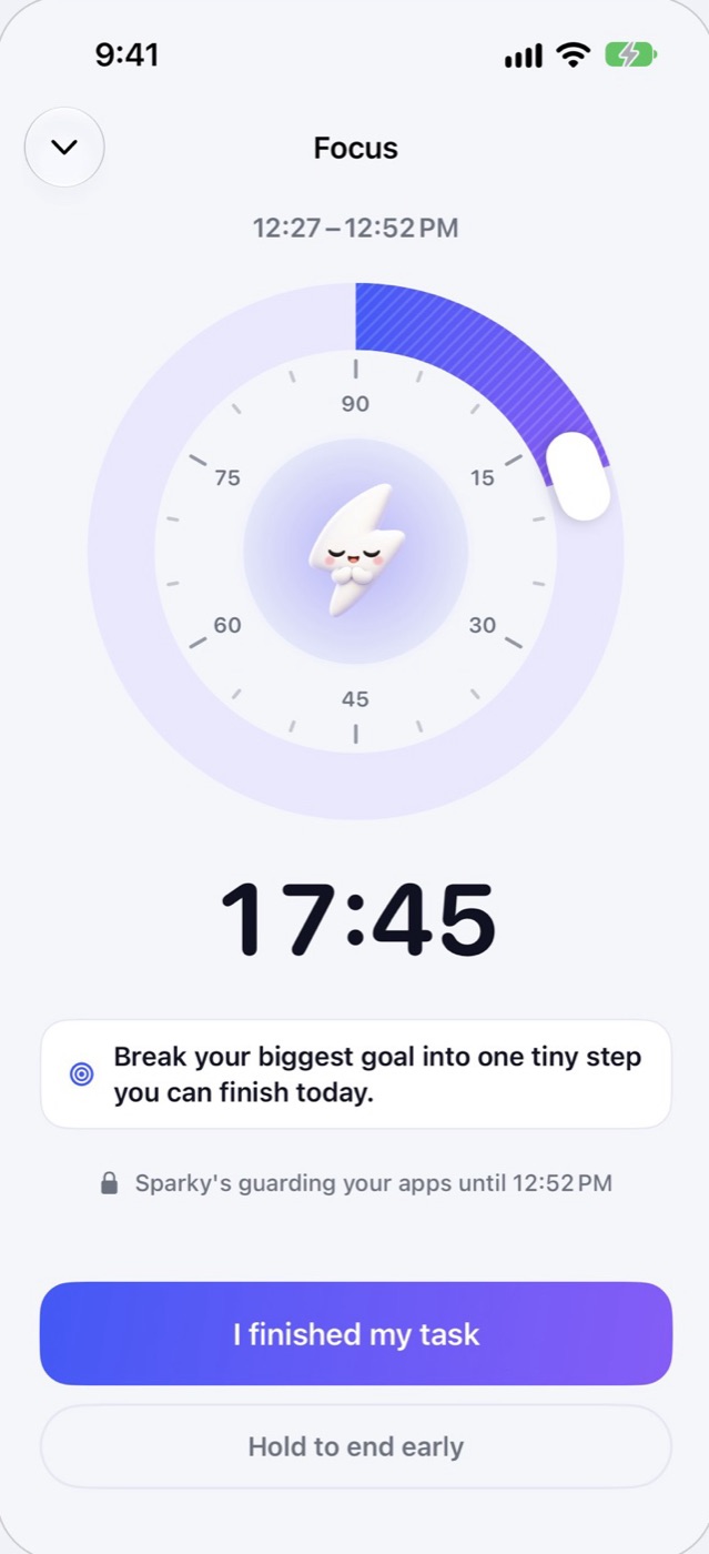 The ring counts back while Sparky stays calm